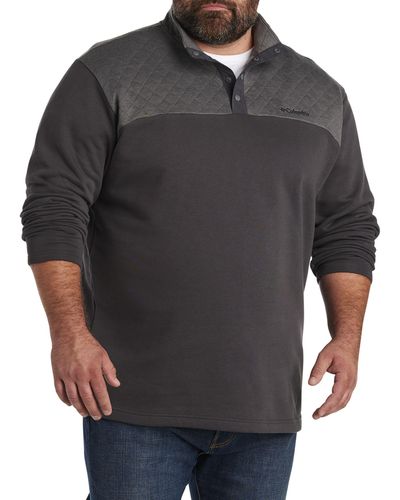 Columbia Big & Tall Hart Mountain Quilted Half-snap Pullover - Gray
