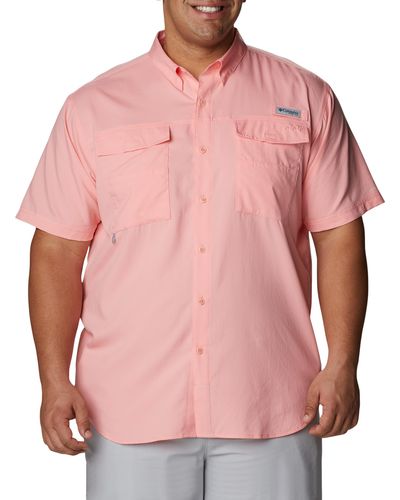 Columbia Big & Tall Pfg Blood And Guts Iv Sport Shirt - Pink