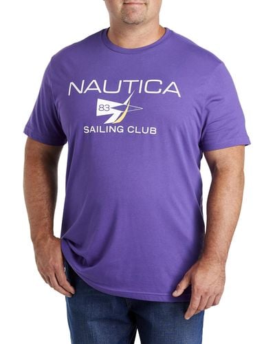 Nautica Big & Tall Logo Graphic Tee - Purple