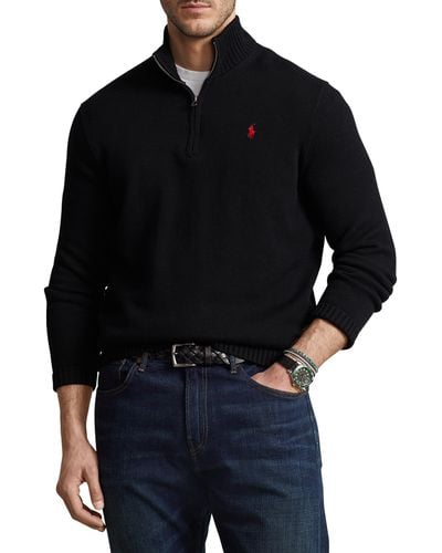 Polo Ralph Lauren Big & Tall 1 4-zip Sweater - Black