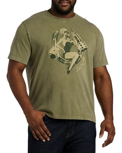 Lucky Brand Big & Tall Horseshoe Pinup Graphic Tee - Green