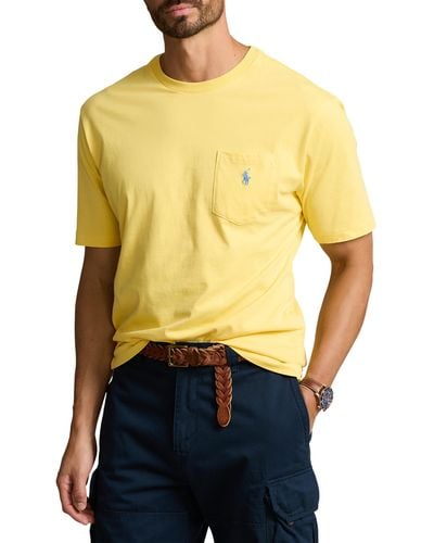 Polo Ralph Lauren Big & Tall Classic Fit Jersey Crewneck Pocket Tee - Yellow