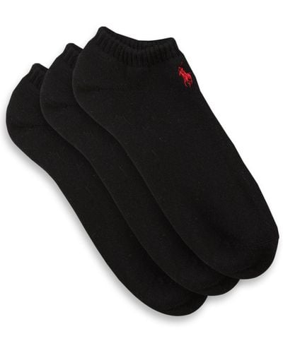 Polo Ralph Lauren Big & Tall 3-pk Classic Sport Ped Socks - Black