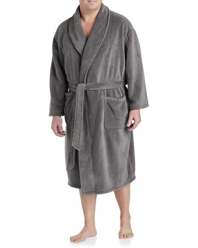 Nautica Big & Tall Shawl Collar Robe - Gray