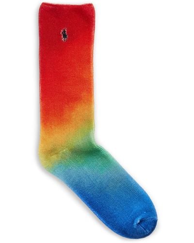 Polo Ralph Lauren Big & Tall Reverse Terry Tie Dye Socks - Blue