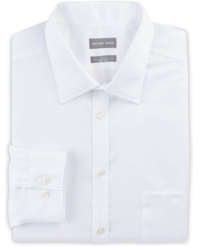 Michael Kors Big & Tall Solid Dress Shirt - White