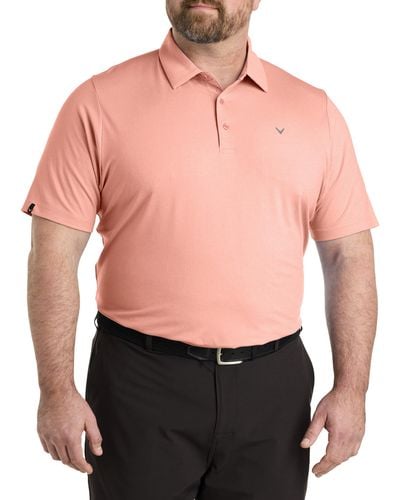 Callaway Apparel Big & Tall Classic Jacquard Golf Polo Shirt - Black