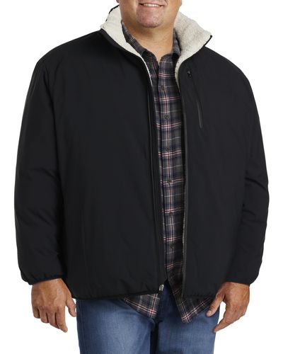 Save The Duck Big & Tall Faux Sherpa-lined Jacket - Black