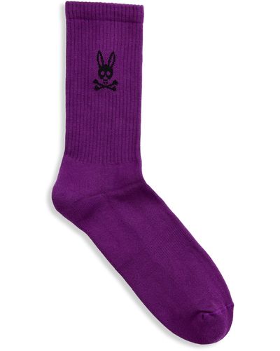 Psycho Bunny Big & Tall Very Violet Sport Socks - Purple