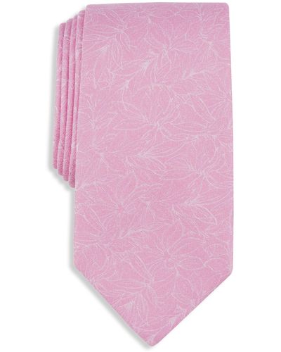 Michael Kors Big & Tall Floral Sketch Tie - Pink