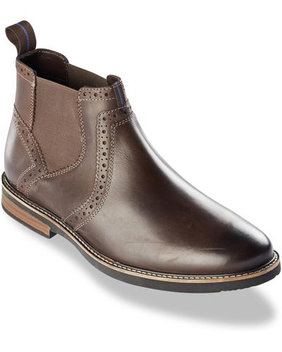 Nunn Bush Big & Tall Otis Plain Toe Chelsea Boots - Brown