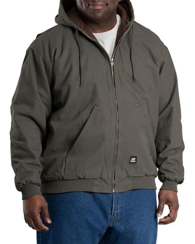 Bernè Big & Tall Original Hooded Washed Quilt-lined Jacket - Green
