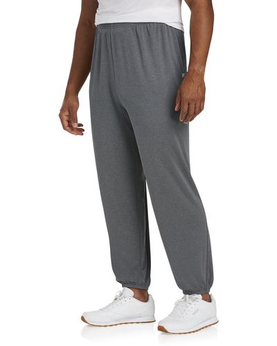 Reebok Big & Tall Performance Jersey Elastic-hem Tech Pants - Gray