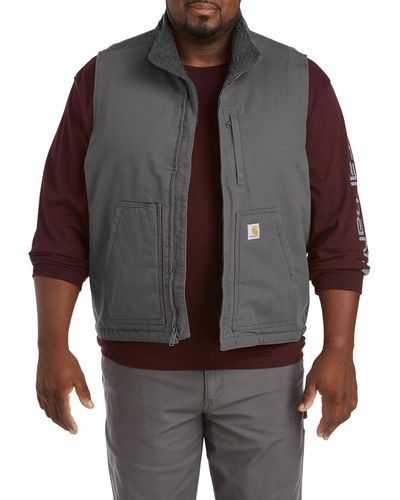Carhartt Big & Tall Loose Fit Washed Duck Vest - Gray