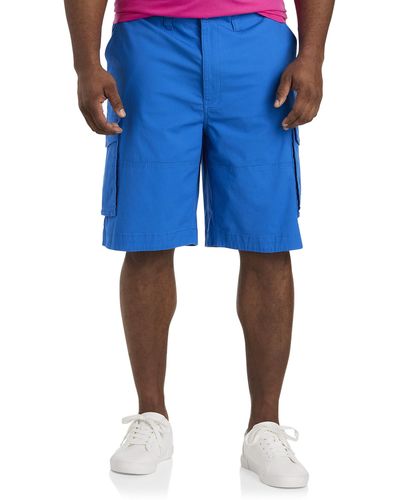 Nautica Big & Tall Stretch Ripstop Cotton Cargo Shorts - Blue