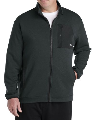 Reebok Big & Tall Front-zip Fleece Sweatshirt - Black