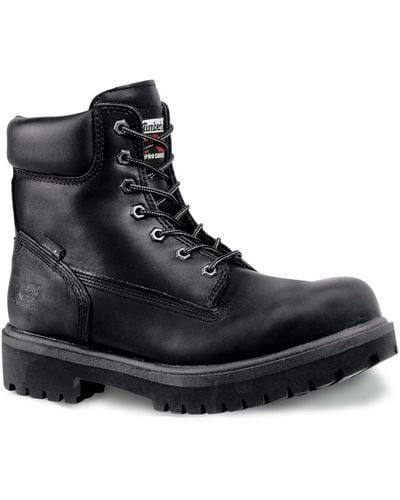 Timberland Big & Tall Direct Attach Waterproof 6 & Quot Steel Toe Work Boots - Black