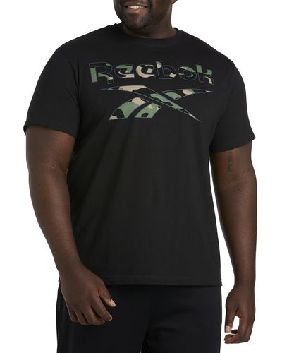 Reebok Big & Tall Speedwick Camo Print T-shirt - Black