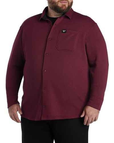 Reebok Big & Tall Fleece Shirt Jacket - Purple