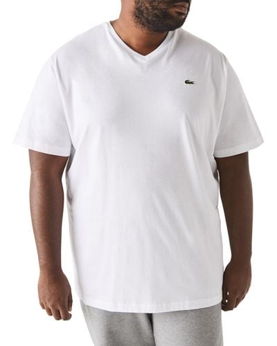 Lacoste Big & Tall Jersey V-neck T-shirt - White