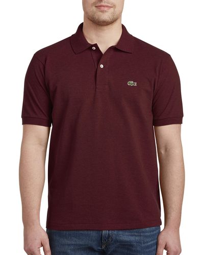 Lacoste Big & Tall Classic Pique Polo Shirt - Red