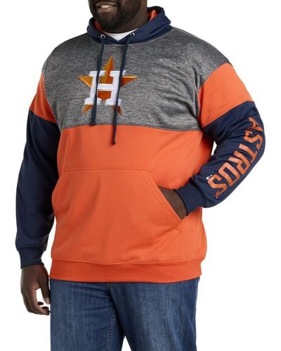 MLB Big & Tall Colorblock Pullover Hoodie - Orange