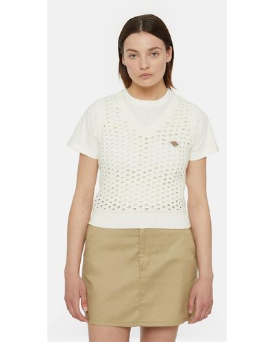 Dickies Pull Sans Manches En Maille Ingalls - Blanc