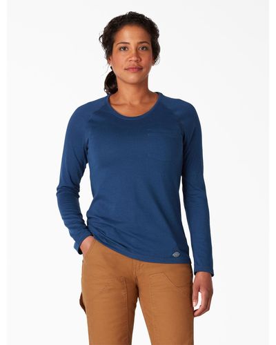 Dickies T-Shirt Manches Longues À Poche Cooling - Bleu