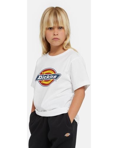 Dickies T-Shirt Icon Logo Pour Enfant unisex Blanc Size L