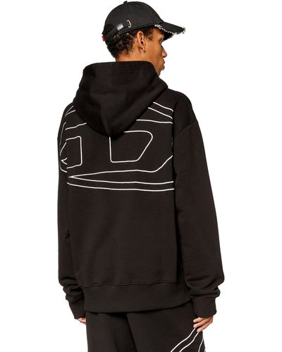 DIESEL Sweat-shirt à capuche avec logo brodé - Noir
