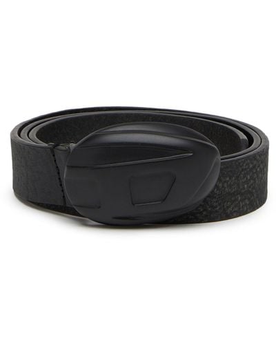DIESEL B-1dr Pod 40 Branded-buckle Leather Belt - Black