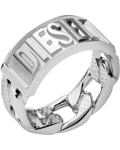 DIESEL Stainless Steel Band Ring - Multicolor