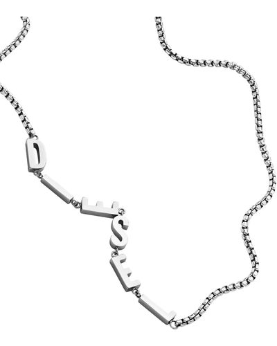 DIESEL Halskette aus Edelstahl - Mettallic