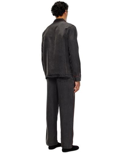 DIESEL Long Pyjamas With Contrast Piping - Black