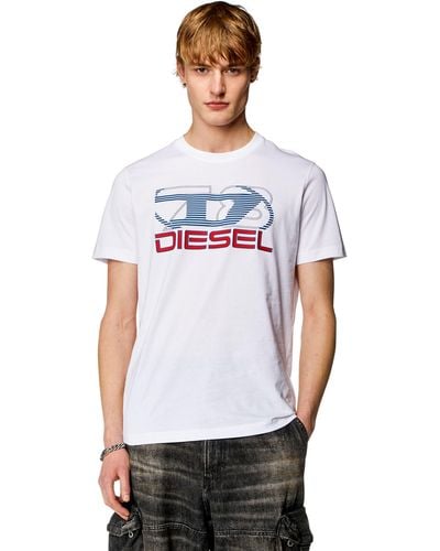 DIESEL T-shirt con stampa Oval D 78 - Bianco