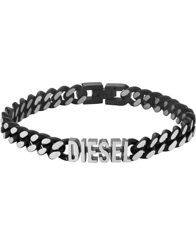 DIESEL Black Stainless Steel Chain Necklace