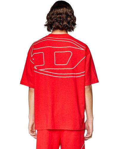 DIESEL T-shirt con maxi logo D sul retro - Rosso