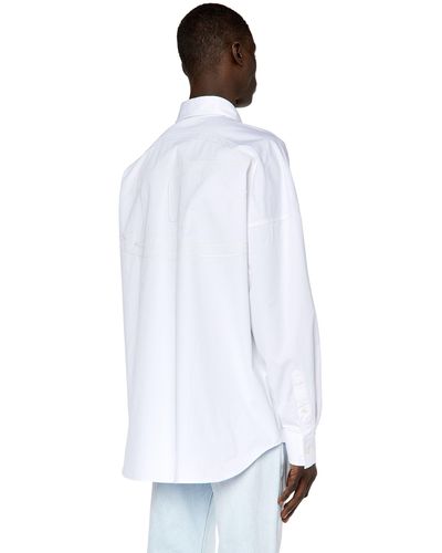 DIESEL Shirt With Maxi Logo Embroidery - White