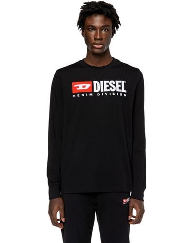 DIESEL Long-sleeve T-shirt With Embroidery - Black