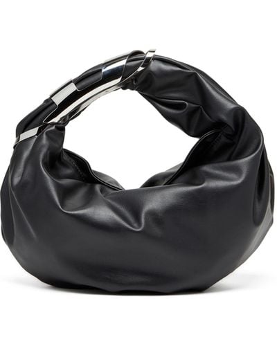 DIESEL Grab-d S-hobo Bag With Oval D Handle - Black