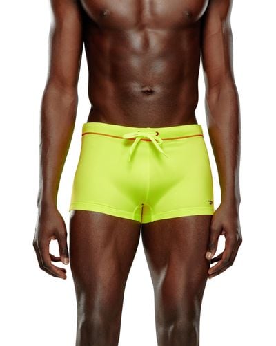 DIESEL Neon Swim Boxer Briefs With D Logo - Green