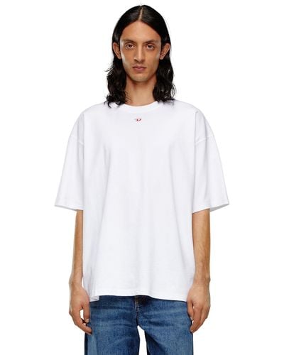DIESEL T-shirt avec empiècement D brodé - Blanc