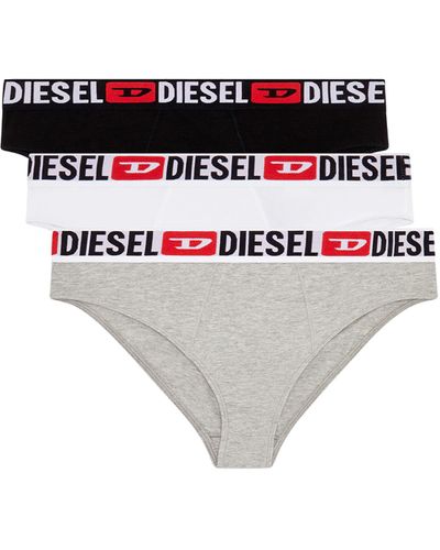 DIESEL Three-pack Ribbed High-waisted Briefs - Multicolour