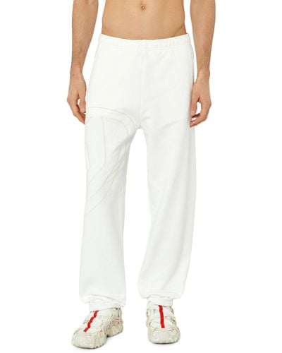 DIESEL Pantalon de survêtement avec maxi logo D - Blanc