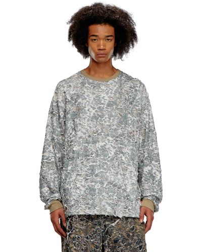 DIESEL T-shirt camouflage destroyed - Grigio