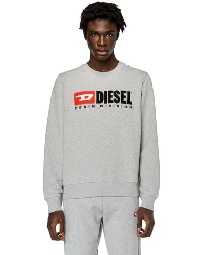 DIESEL Sweatshirt mit Logo-Applikation - Grau