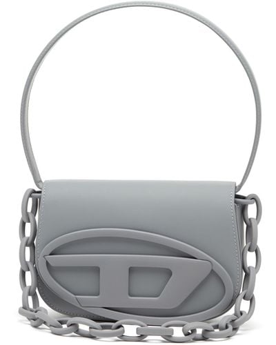 DIESEL 1dr - Iconic Shoulder Bag In Matte Leather - Shoulder Bags - Woman - Gray