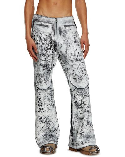 DIESEL Pantalon en cuir traité - Multicolore