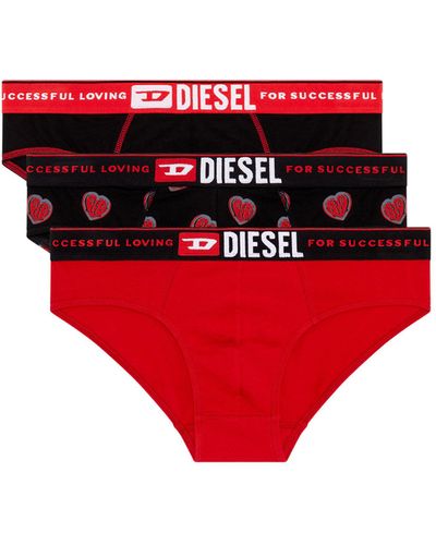 DIESEL Three-pack Of For Successful Loving Briefs - Red