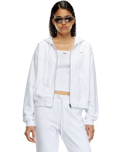 DIESEL Sweat-shirt à capuche avec micro logo brodé - Blanc